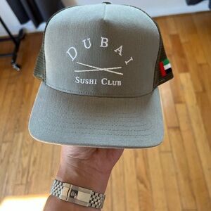 Dubai Sushi Club Olive Green Trucker Hat